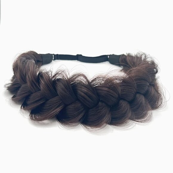 Synthetic Braided Headband Wide Strands Hair Accessory for Women Elegant